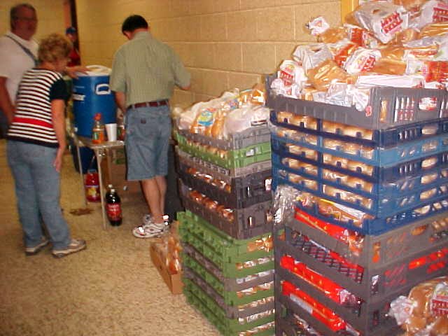 Supplies piled up in the shelter.